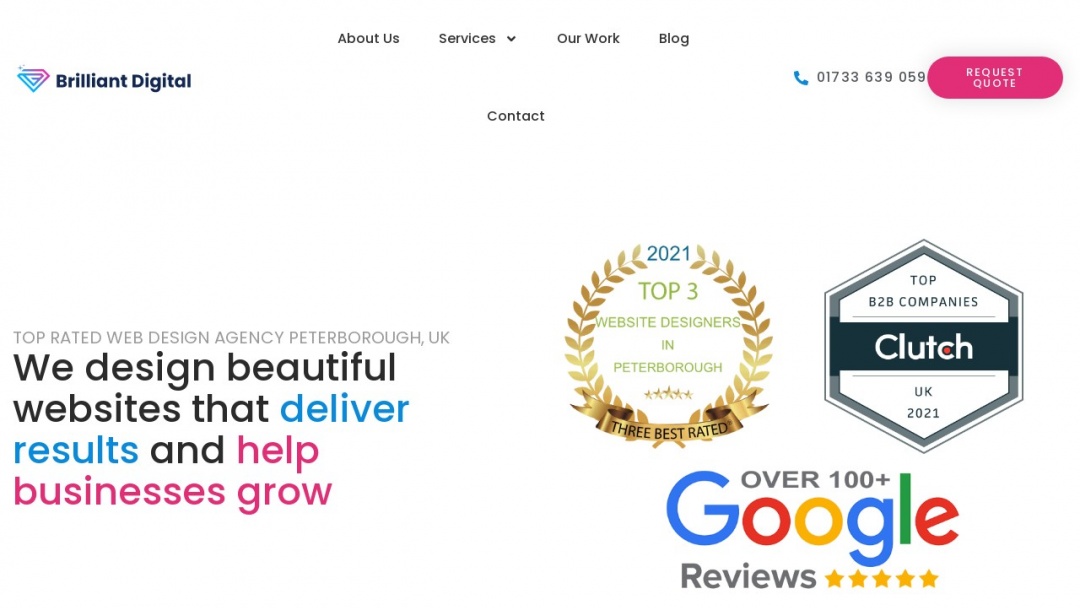 Screenshot of Brilliant Digital's Website