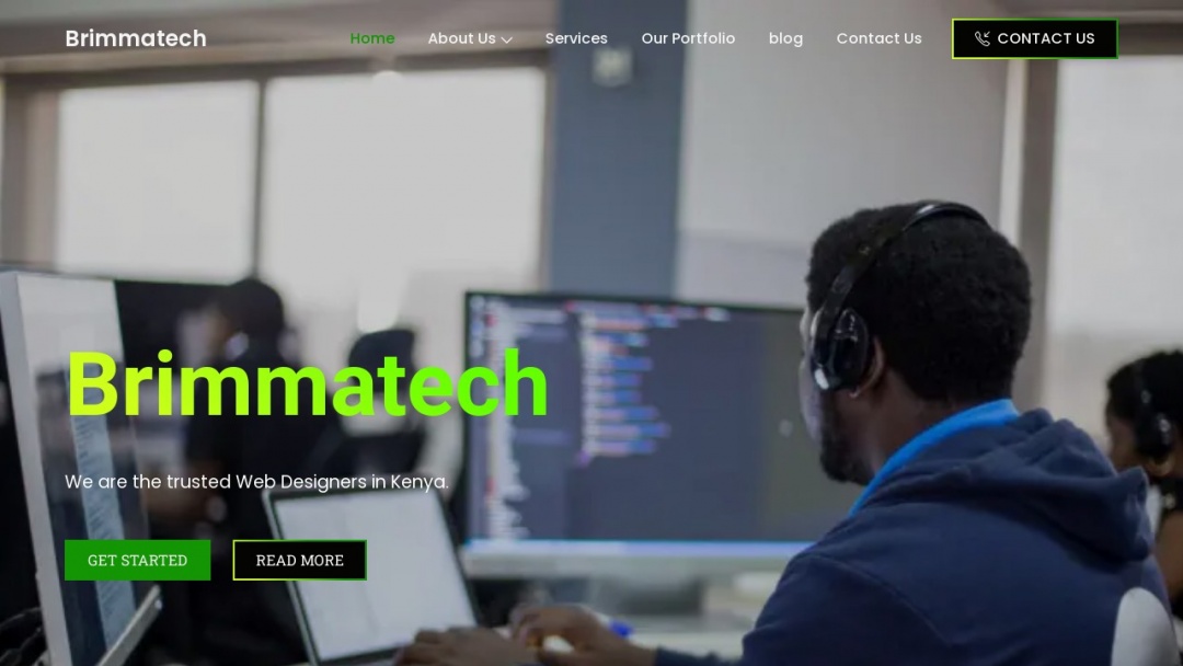 Screenshot of Brimmatech Kenya's Website