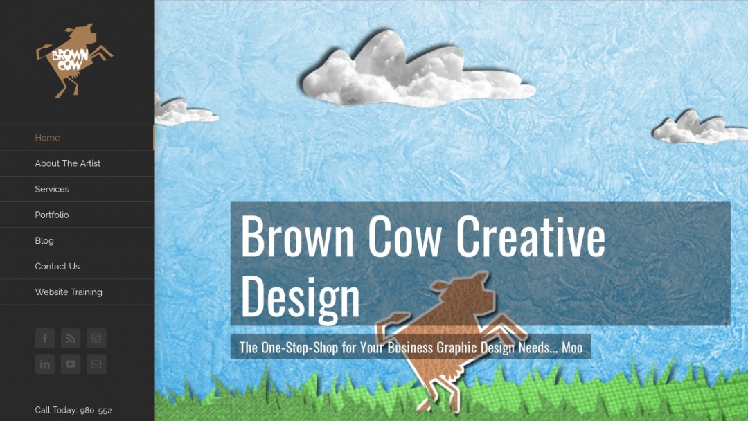Screenshot of Brown Cow Creative Design's Website