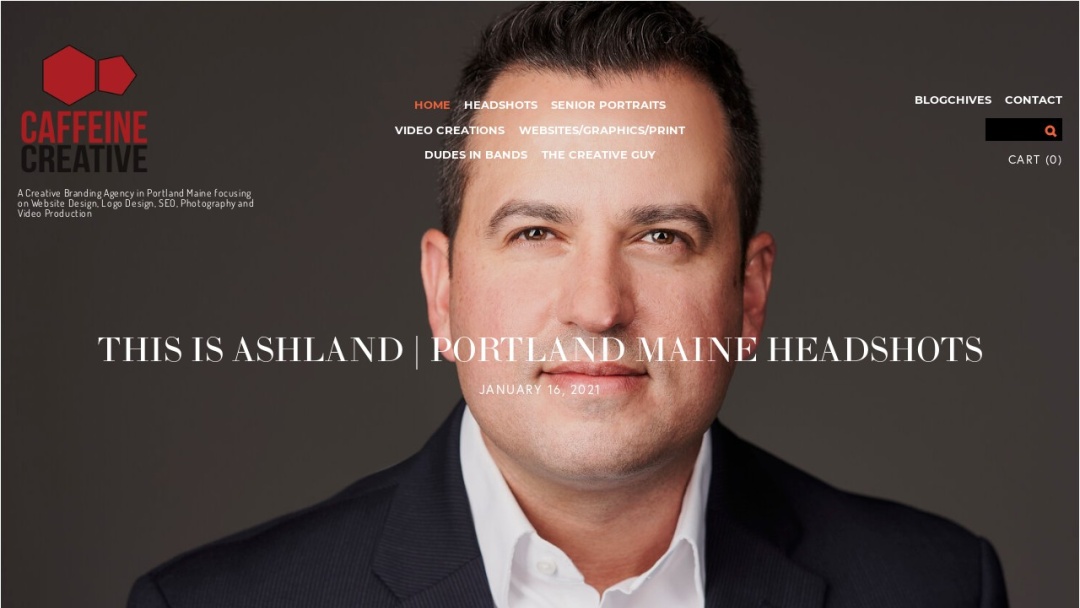 Screenshot of Caffeine Creative's Website