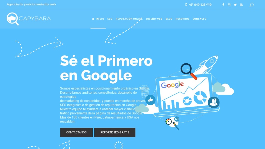 Screenshot of Capybara SEO's Website