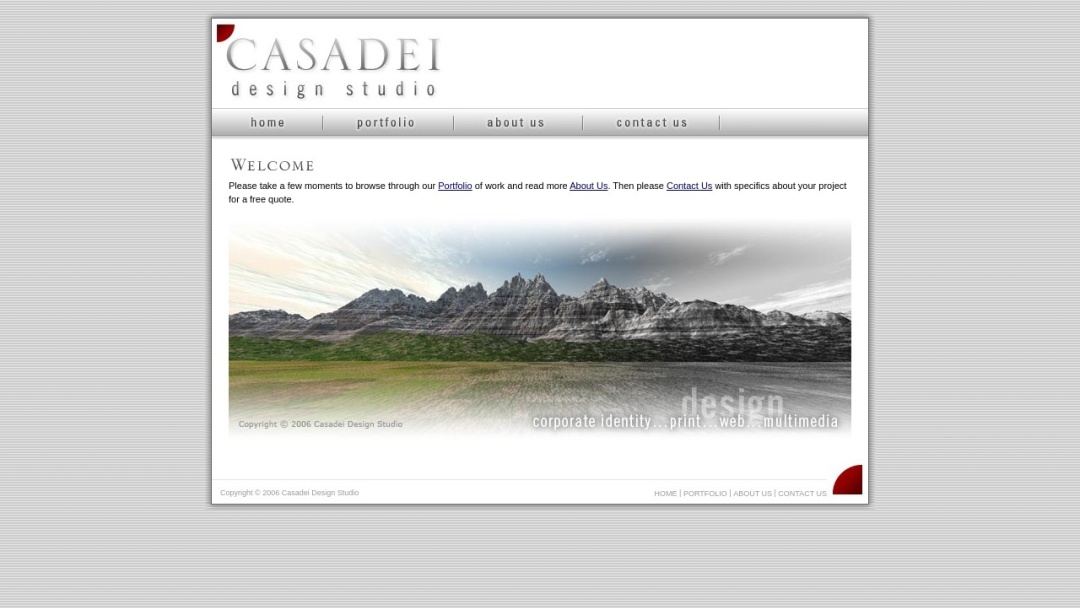 Screenshot of Casadei Design Studio's Website