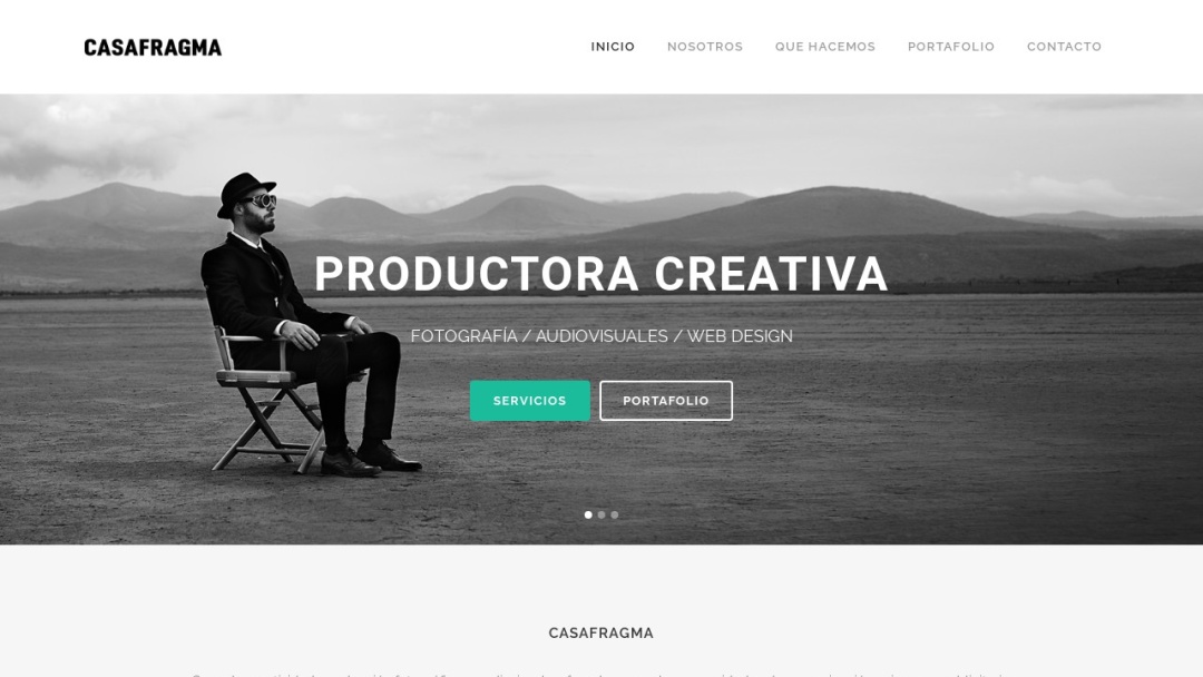 Screenshot of CasaFragma's Website