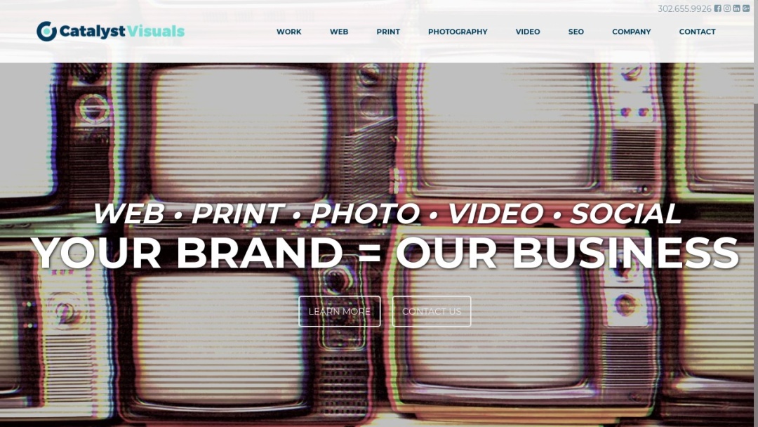 Screenshot of Catalyst Visuals's Website
