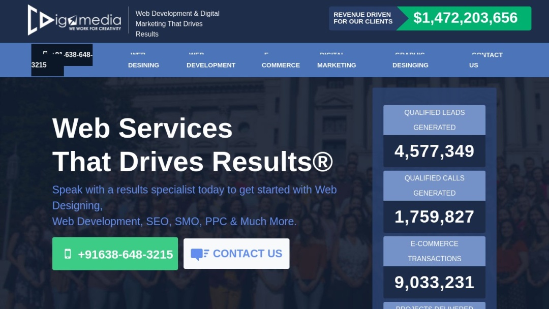 Screenshot of Cdigimedia's Website