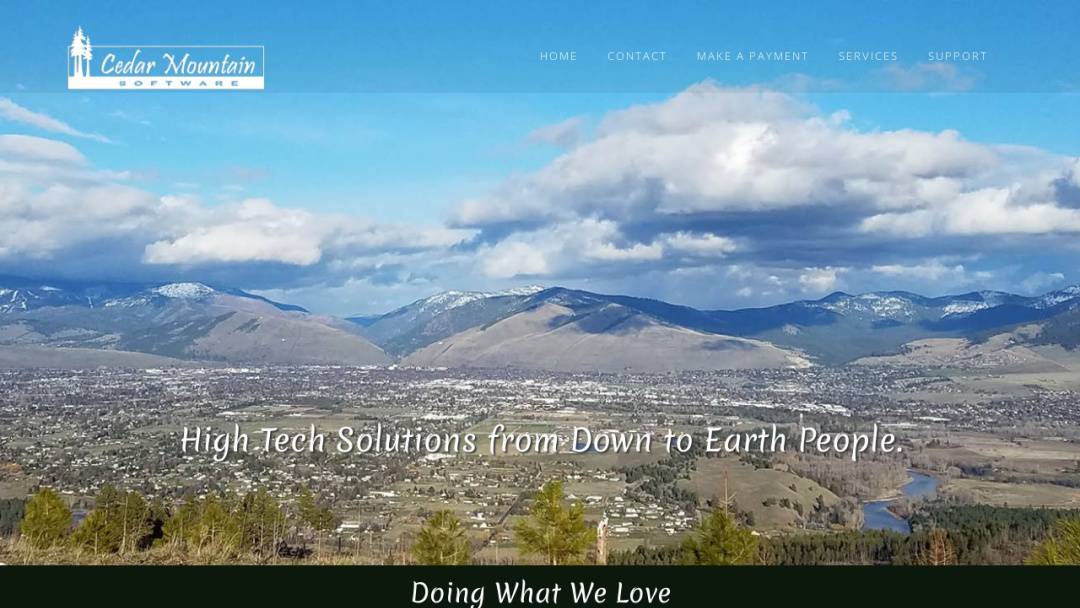 Screenshot of Cedar Mountain Software's Website