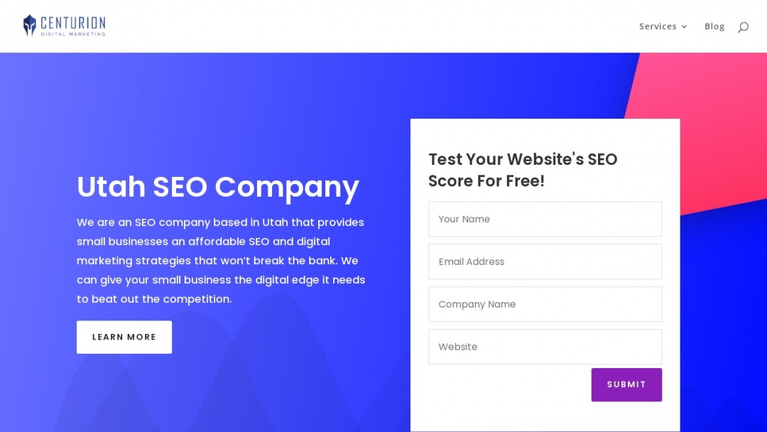 Screenshot of Centurion Digital Marketing's Website