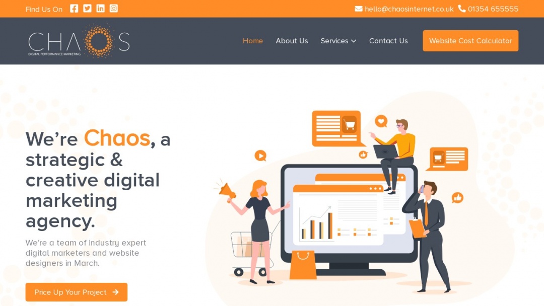 Screenshot of Chaos Internet's Website