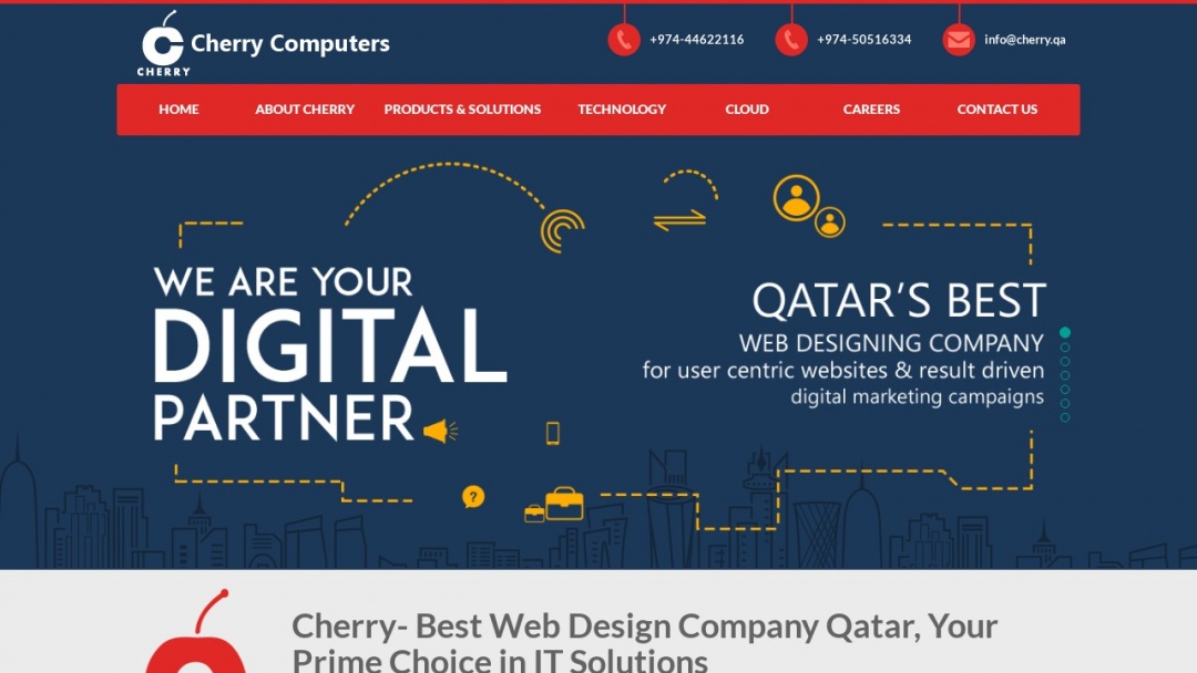 Screenshot of Cherry Computers Co W.L.L's Website