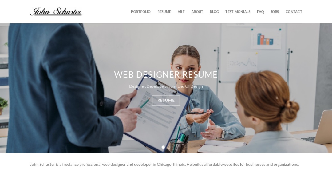 Screenshot of Chicago Web Design's Website