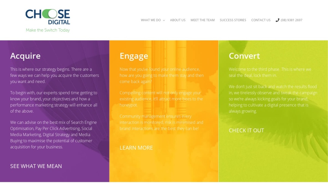 Screenshot of Choose Digital's Website