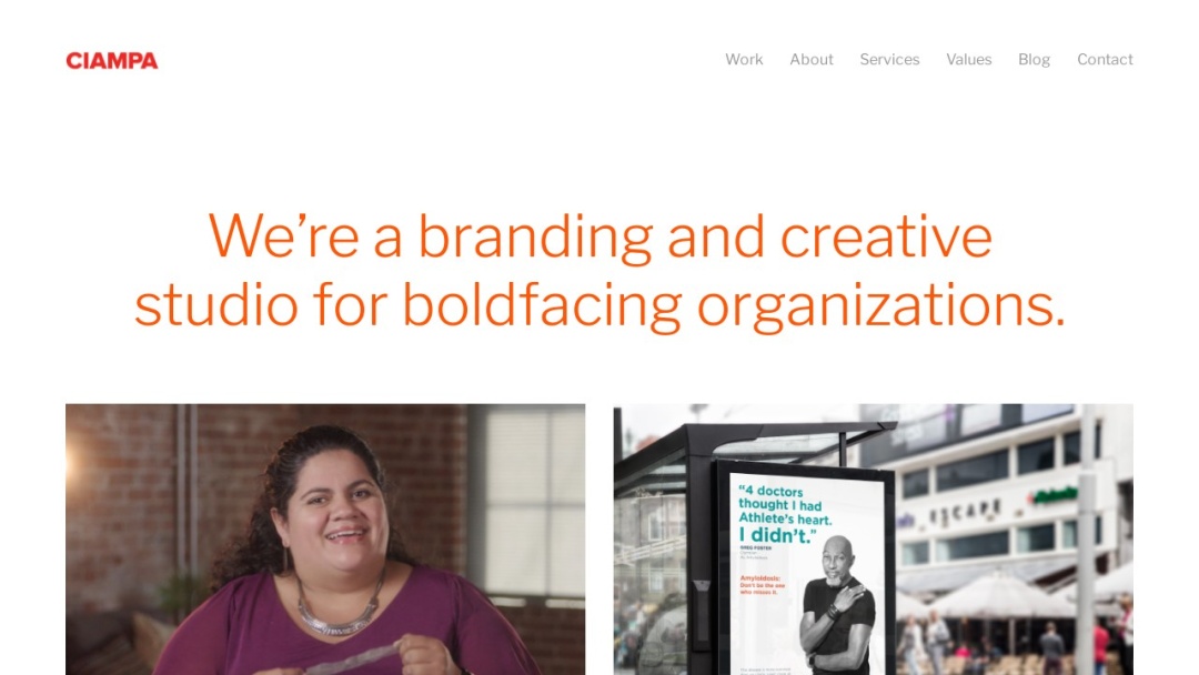 Screenshot of Ciampa Creative LLC's Website