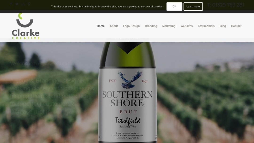 Screenshot of Clarke Creative's Website