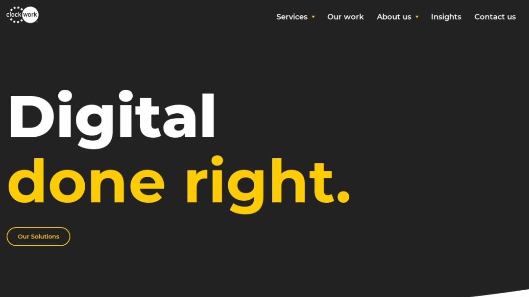 Screenshot of Clockwork Interactive's Website