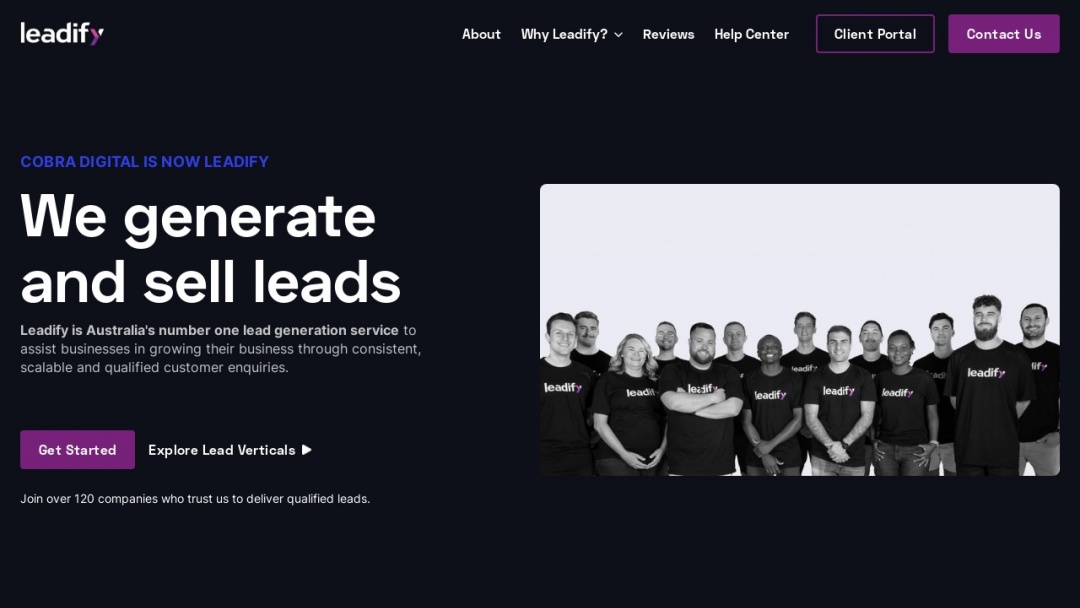 Screenshot of Cobra Digital's Website