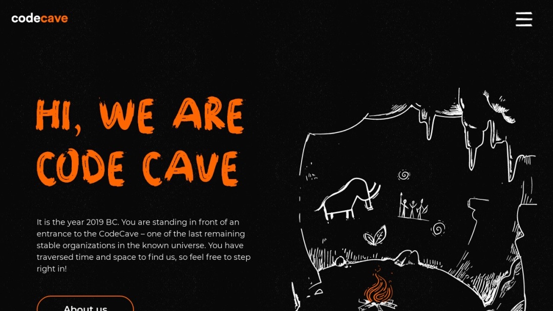 Screenshot of CodeCave's Website