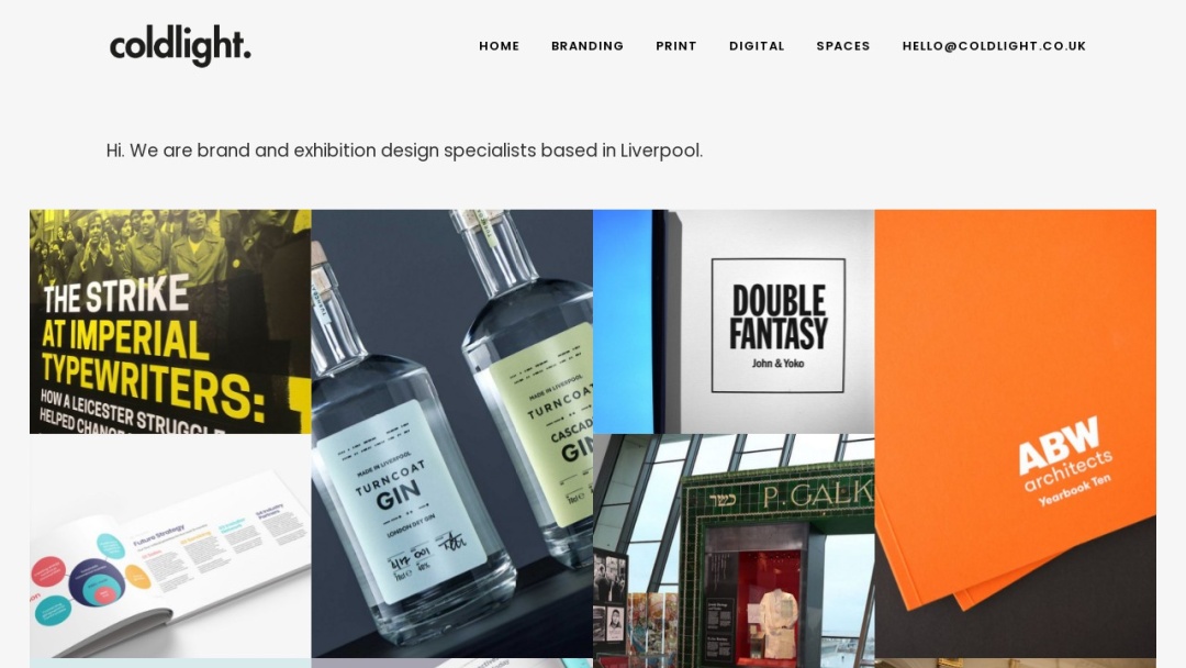 Screenshot of Coldlight Creative Ltd's Website