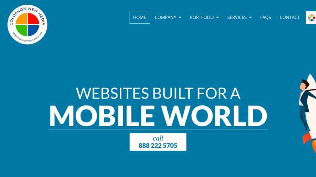 Screenshot of Colophon New Media's Website