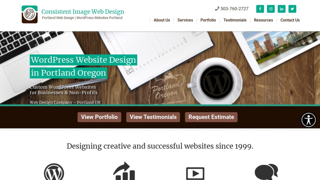 Screenshot of Consistent Image Web Design's Website