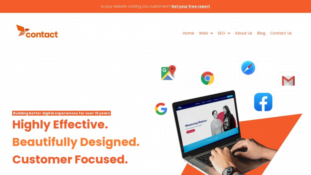 Screenshot of Contact Online Ltd's Website