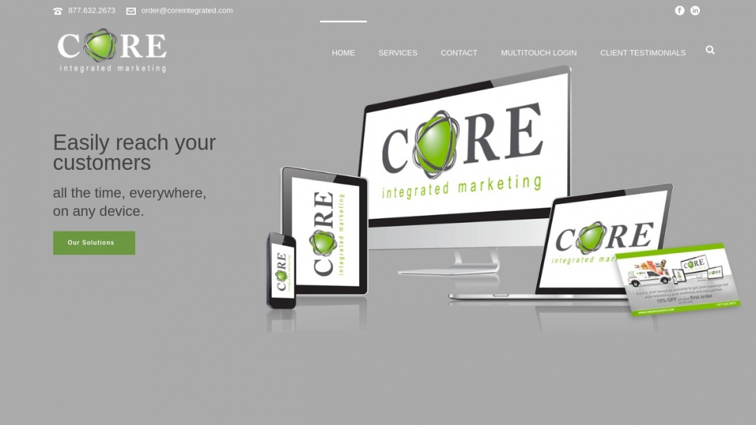 Screenshot of Core Integrated Marketing's Website