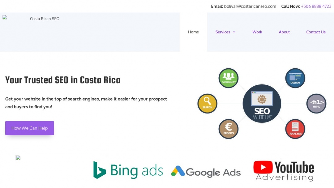 Screenshot of Costa Rica SEO's Website