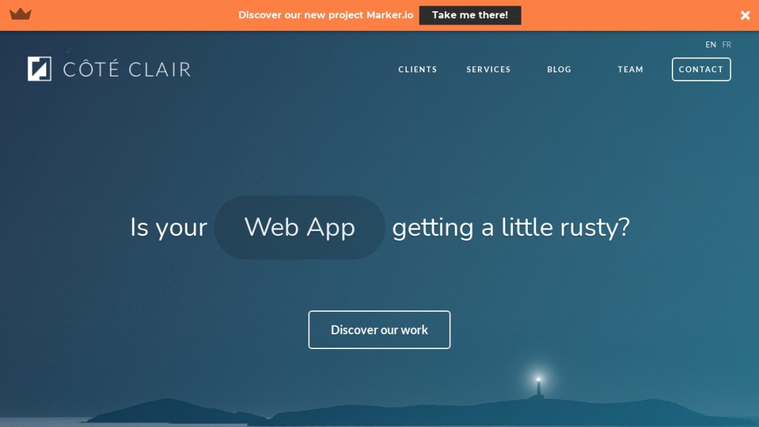 Screenshot of Côté Clair's Website