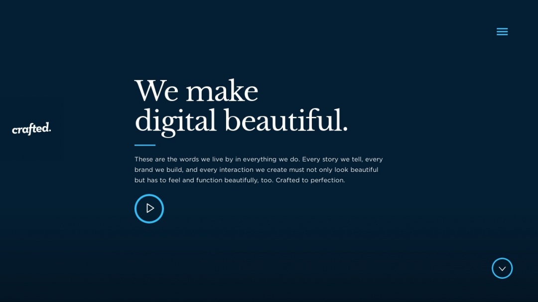 Screenshot of Crafted's Website