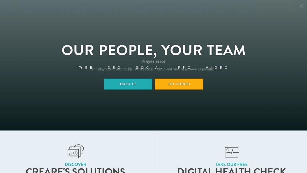 Screenshot of Creare's Website