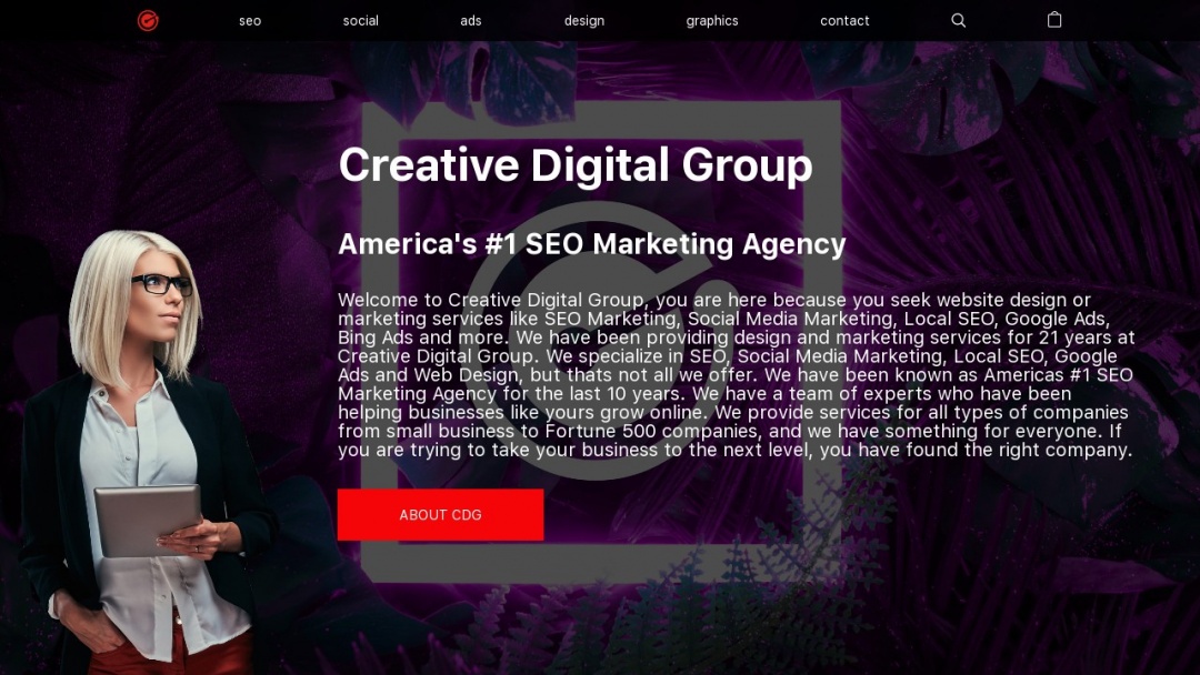 Screenshot of Creative Digital Group's Website