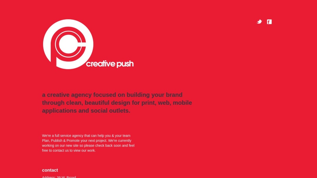 Screenshot of Creative Push's Website