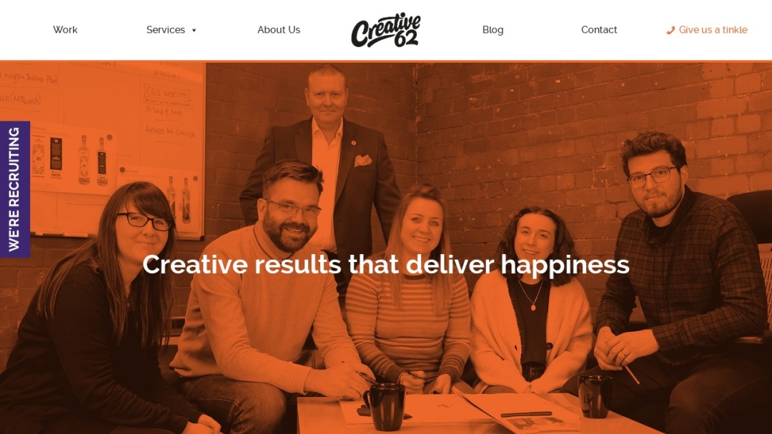 Screenshot of Creative62's Website