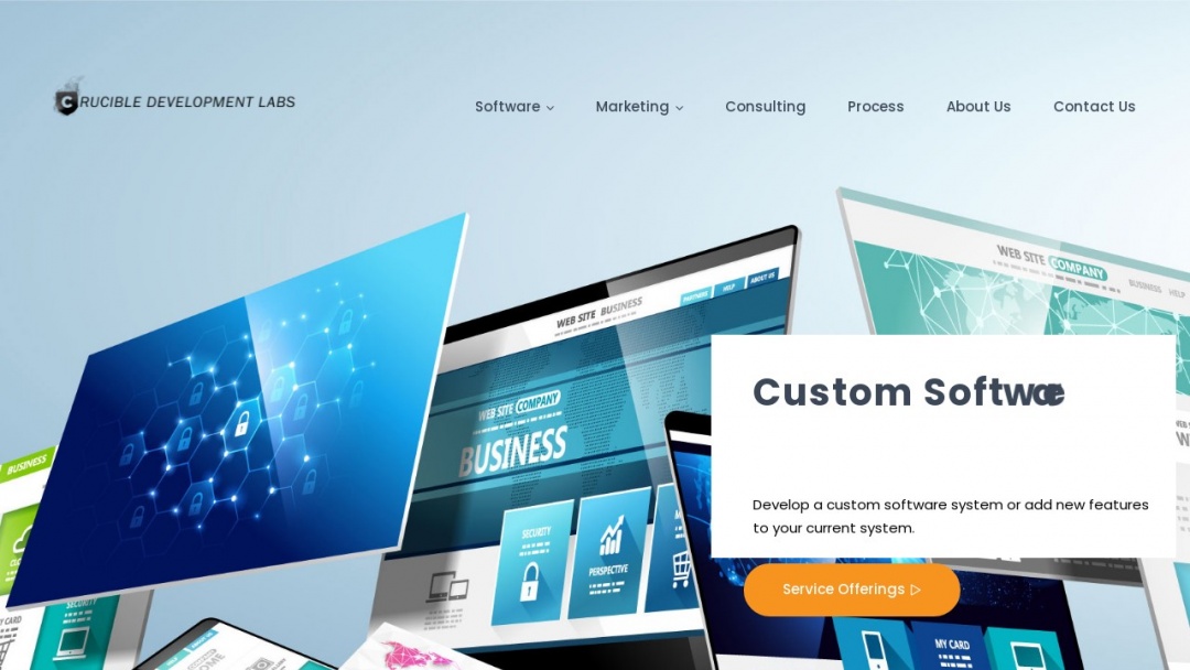 Screenshot of Crucible Development Labs's Website