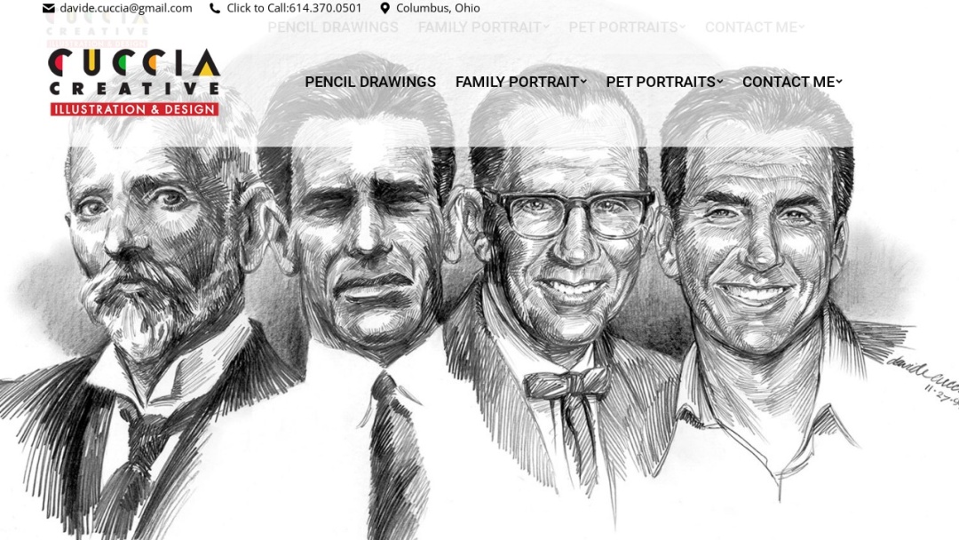 Screenshot of Cuccia Creative's Website