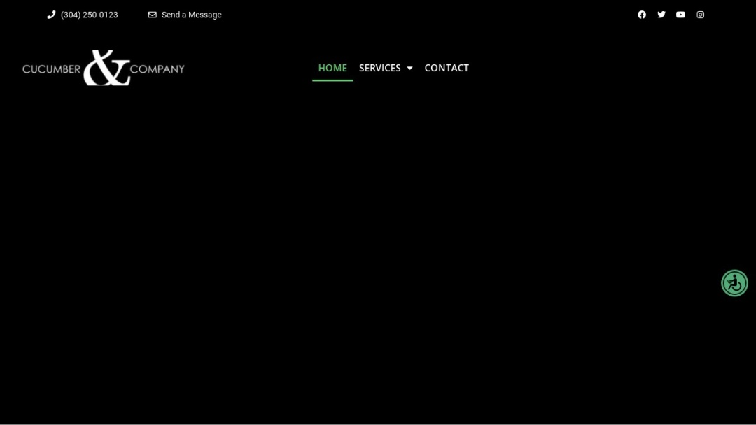 Screenshot of Cucumber and Company's Website