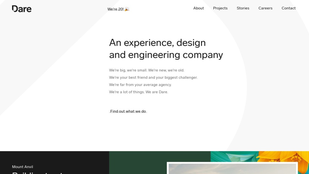 Screenshot of Dare's Website