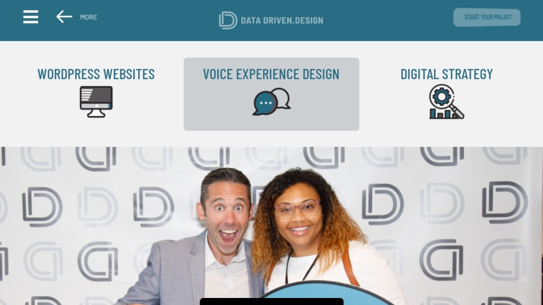 Screenshot of Data Driven Design's Website