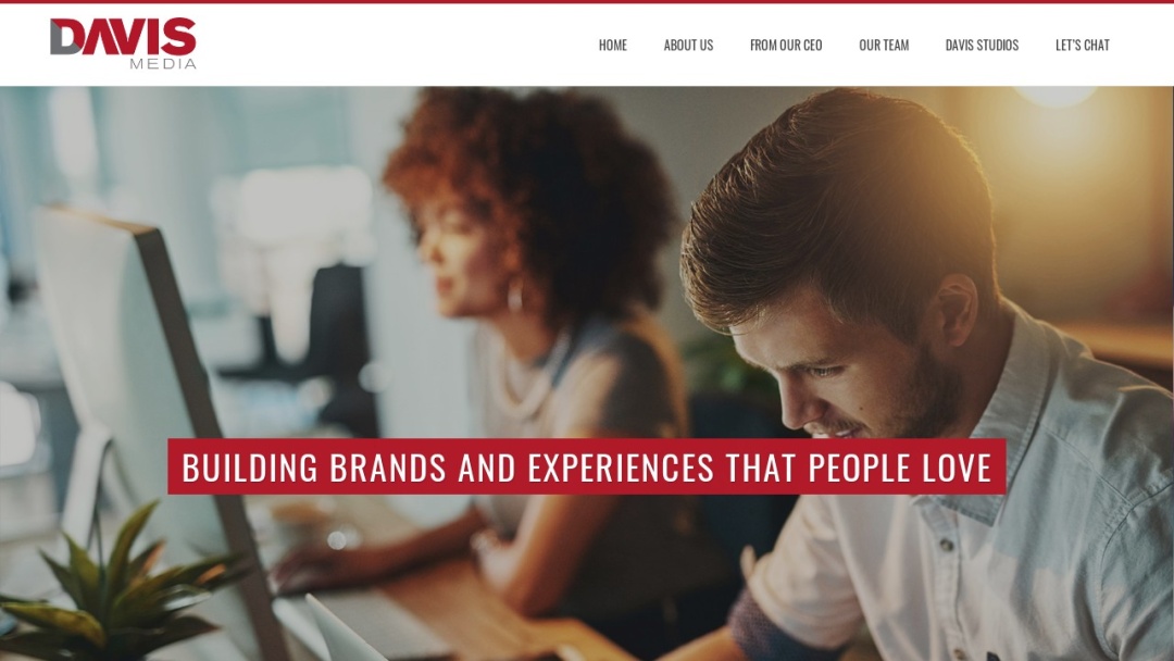 Screenshot of Davis Media's Website