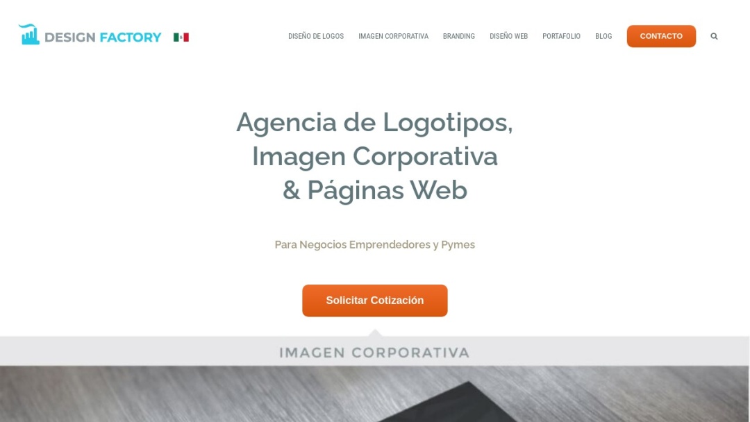 Screenshot of Design Factory's Website