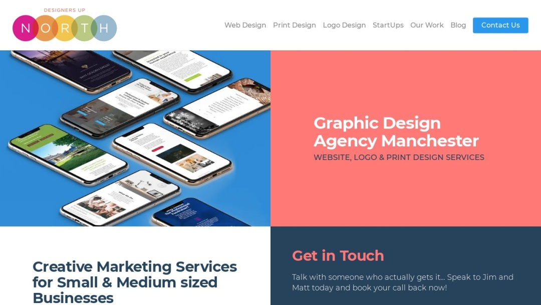 Screenshot of Designers Up North Ltd's Website