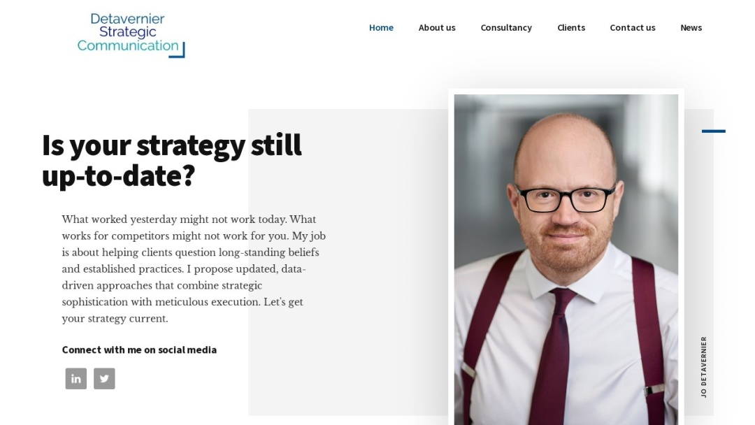 Screenshot of Detavernier Strategic Communication's Website