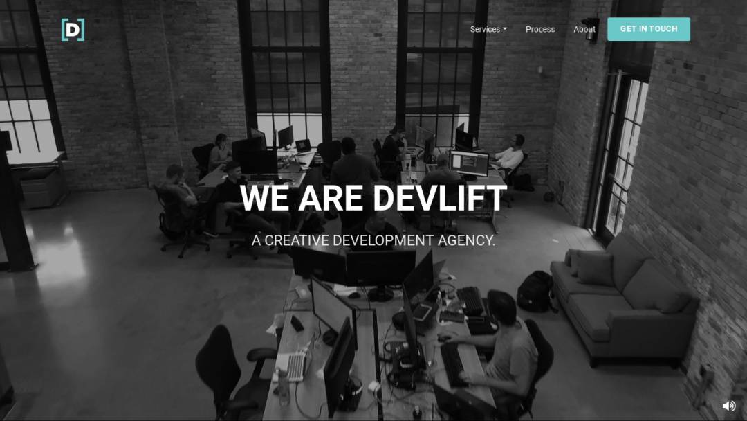Screenshot of Devlift Media's Website