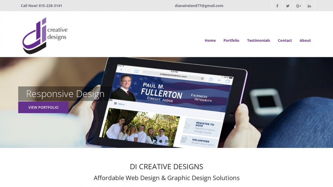 Screenshot of DI Creative Designs's Website