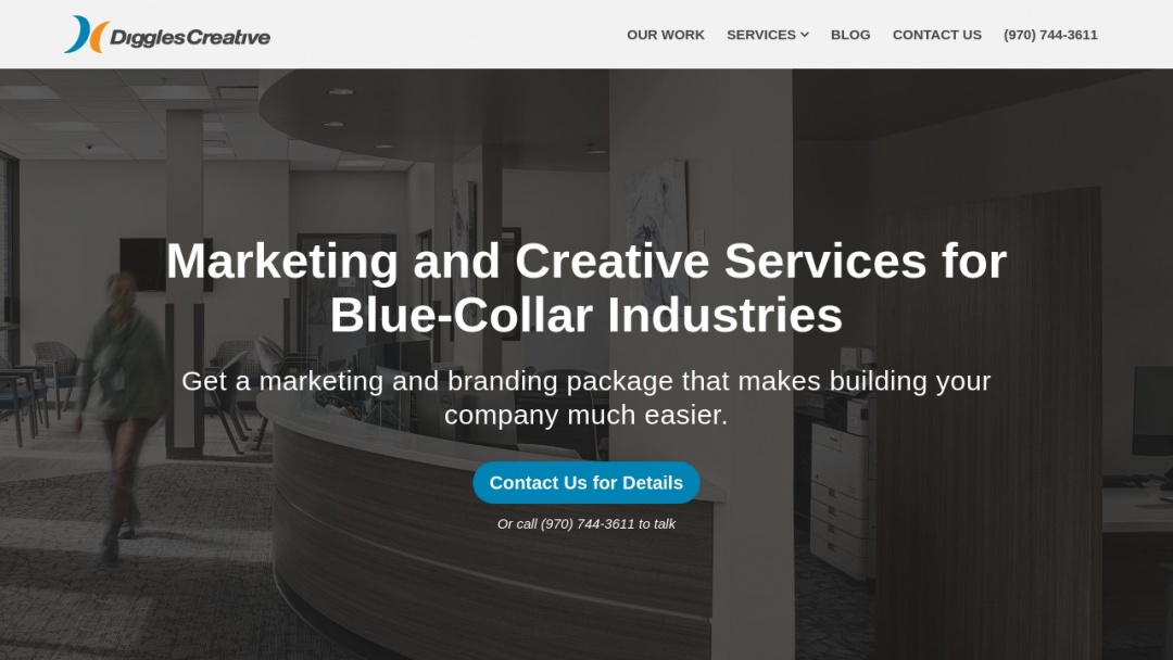 Screenshot of Diggles Creative's Website