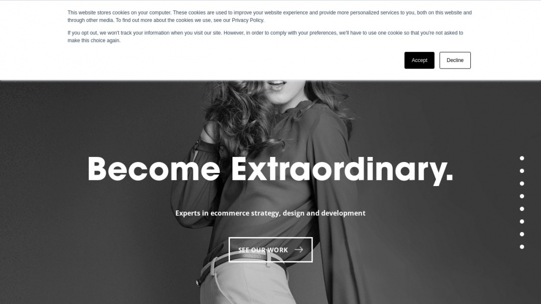 Screenshot of Digital Boutique's Website