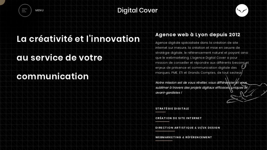 Screenshot of Digital Cover's Website