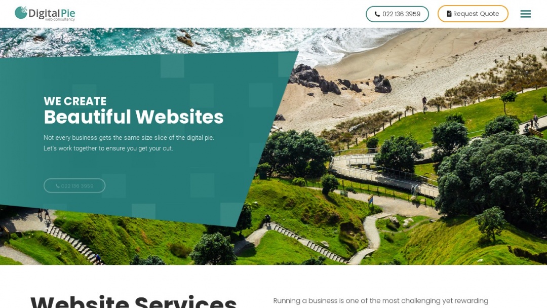 Screenshot of Digital Pie Limited's Website