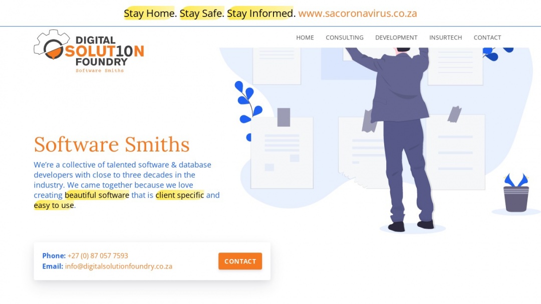 Screenshot of Digital Solution Foundry's Website