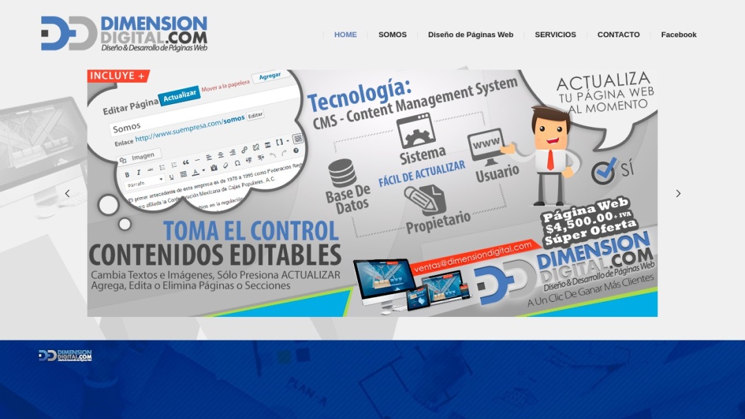 Screenshot of Dimension Digital.COM's Website