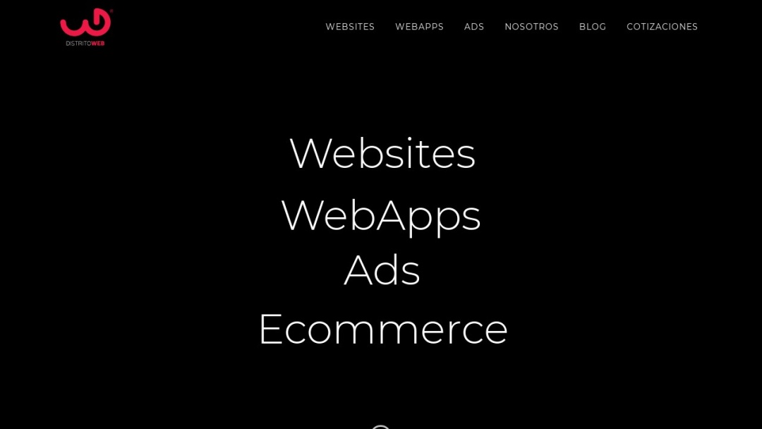 Screenshot of Distrito Web's Website